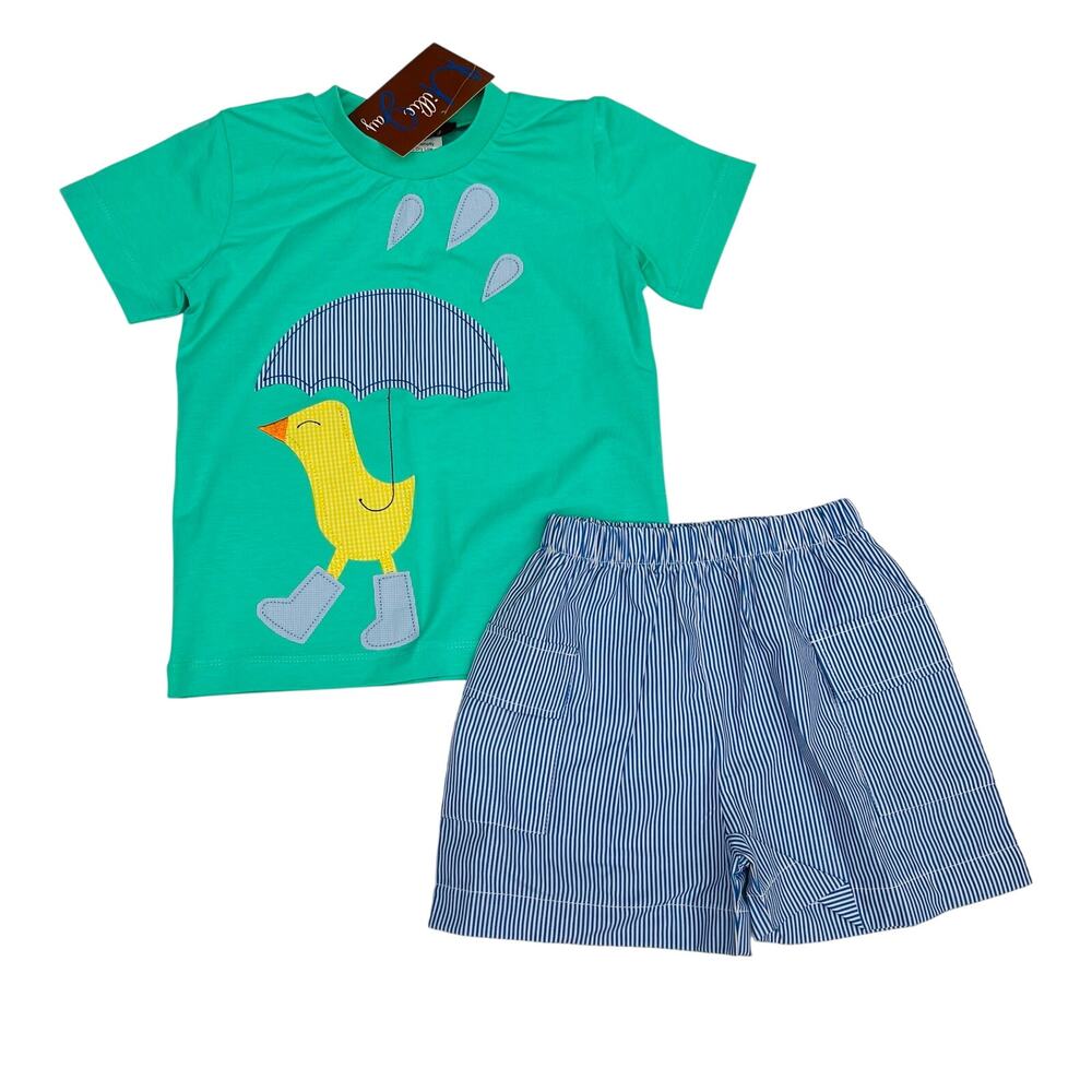 NWT Millie Jay 3T Rainy Day Boy Short Set